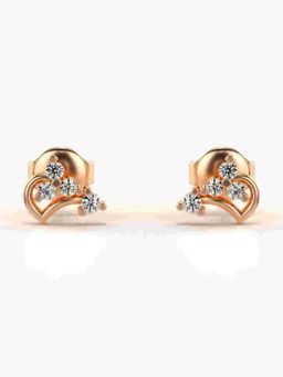 Valanova - Sterling Silver Plated with Rose Gold and Certified Lab Grown Diamond 0.16 Cts Earrings