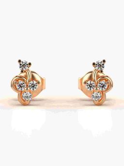 Valanova - Sterling Silver Plated with Rose Gold and Certified Lab Grown Diamond 0.18 Cts Earrings