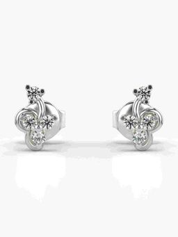 Valanova - Sterling Silver Plated with White Gold and Certified Lab Grown Diamond 0.18 Cts Earrings