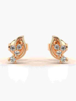 Valanova - Sterling Silver Plated with Rose Gold and Certified Lab Grown Diamond 0.17 Cts Earrings