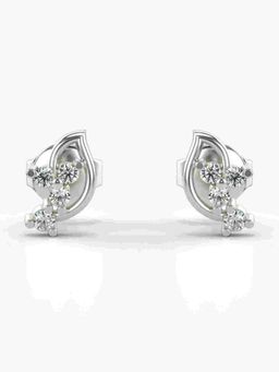 Valanova - Sterling Silver Plated with White Gold and Certified Lab Grown Diamond 0.17 Cts Earrings