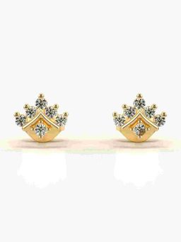 Valanova - Sterling Silver Plated with Yellow Gold and Certified Lab Grown Diamond 0.23 Cts Earrings