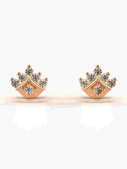 Valanova - Sterling Silver Plated with Rose Gold and Certified Lab Grown Diamond 0.23 Cts Earrings