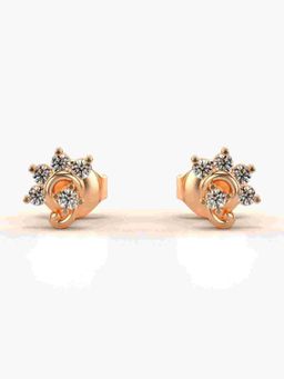 Valanova - Sterling Silver Plated with Rose Gold and Certified Lab Grown Diamond 0.20 Cts Earrings