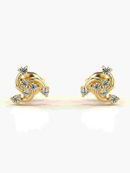 Valanova - Sterling Silver Plated with Yellow Gold and Certified Lab Grown Diamond 0.20 Cts Earrings