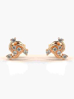 Valanova - Sterling Silver Plated with Rose Gold and Certified Lab Grown Diamond 0.20 Cts Earrings