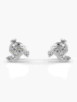 Valanova - Sterling Silver Plated with White Gold and Certified Lab Grown Diamond 0.20 Cts Earrings
