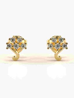 Valanova - Sterling Silver Plated with Yellow Gold and Certified Lab Grown Diamond 0.20 Cts Earrings