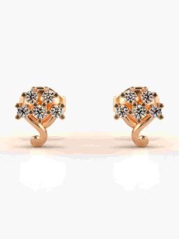 Valanova - Sterling Silver Plated with Rose Gold and Certified Lab Grown Diamond 0.20 Cts Earrings