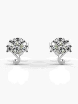 Valanova - Sterling Silver Plated with White Gold and Certified Lab Grown Diamond 0.20 Cts Earrings