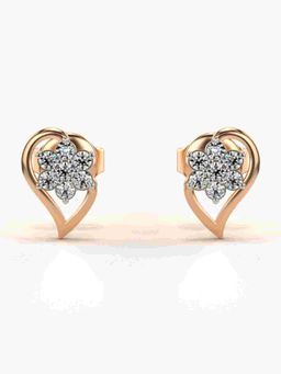 Valanova - Sterling Silver Plated with Rose Gold and Certified Lab Grown Diamond 0.20 Cts Earrings