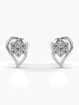Valanova - Sterling Silver Plated with White Gold and Certified Lab Grown Diamond 0.20 Cts Earrings