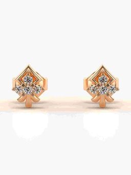 Valanova - Sterling Silver Plated with Rose Gold and Certified Lab Grown Diamond 0.11 Cts Earrings