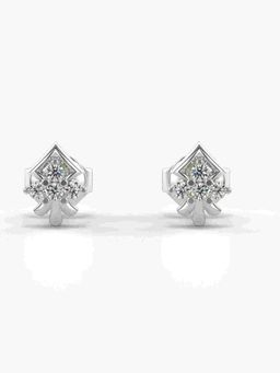 Valanova - Sterling Silver Plated with White Gold and Certified Lab Grown Diamond 0.11 Cts Earrings
