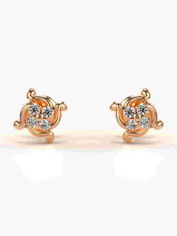Valanova - Sterling Silver Plated with Rose Gold and Certified Lab Grown Diamond 0.18 Cts Earrings
