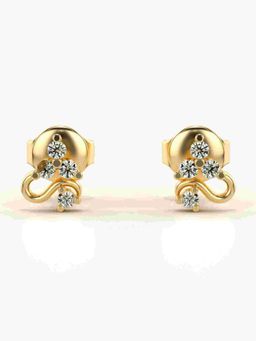 Valanova - Sterling Silver Plated with Yellow Gold and Certified Lab Grown Diamond 0.14 Cts Earrings