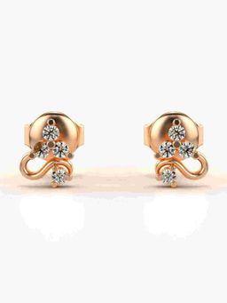 Valanova - Sterling Silver Plated with Rose Gold and Certified Lab Grown Diamond 0.14 Cts Earrings