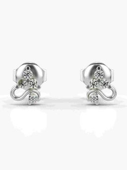 Valanova - Sterling Silver Plated with White Gold and Certified Lab Grown Diamond 0.14 Cts Earrings