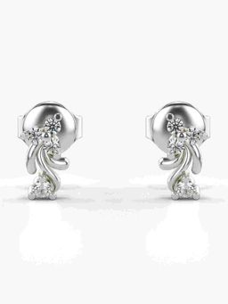 Valanova - Sterling Silver Plated with White Gold and Certified Lab Grown Diamond 0.13 Cts Earrings