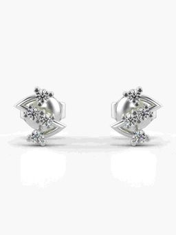 Valanova - Sterling Silver Plated with White Gold and Certified Lab Grown Diamond 0.16 Cts Earrings
