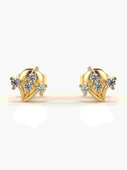 Valanova - Sterling Silver Plated with Yellow Gold and Certified Lab Grown Diamond 0.18 Cts Earrings