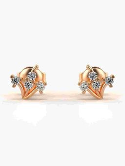 Valanova - Sterling Silver Plated with Rose Gold and Certified Lab Grown Diamond 0.18 Cts Earrings