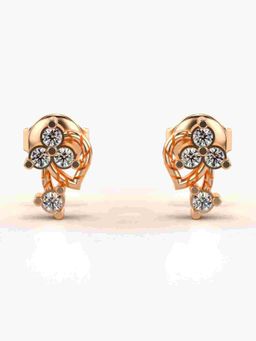 Valanova - Sterling Silver Plated with Rose Gold and Certified Lab Grown Diamond 0.18 Cts Earrings