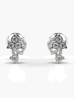 Valanova - Sterling Silver Plated with White Gold and Certified Lab Grown Diamond 0.18 Cts Earrings
