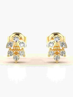 Valanova - Sterling Silver Plated with Yellow Gold and Certified Lab Grown Diamond 0.26 Cts Earrings