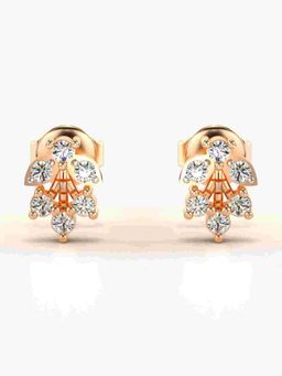 Valanova - Sterling Silver Plated with Rose Gold and Certified Lab Grown Diamond 0.26 Cts Earrings