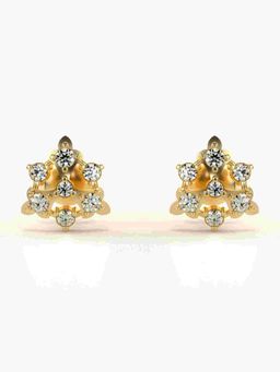Valanova - Sterling Silver Plated with Yellow Gold and Certified Lab Grown Diamond 0.40 Cts Earrings