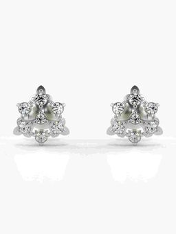Valanova - Sterling Silver Plated with White Gold and Certified Lab Grown Diamond 0.40 Cts Earrings