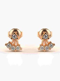 Valanova - Sterling Silver Plated with Rose Gold and Certified Lab Grown Diamond 0.18 Cts Earrings