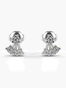 Valanova - Sterling Silver Plated with White Gold and Certified Lab Grown Diamond 0.18 Cts Earrings