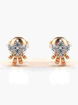 Valanova - Sterling Silver Plated with Rose Gold and Certified Lab Grown Diamond 0.24 Cts Earrings