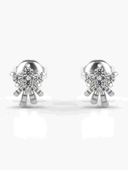 Valanova - Sterling Silver Plated with White Gold and Certified Lab Grown Diamond 0.24 Cts Earrings