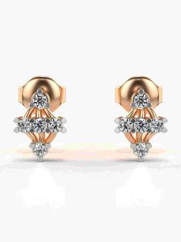 Valanova - Sterling Silver Plated with Rose Gold and Certified Lab Grown Diamond 0.22 Cts Earrings