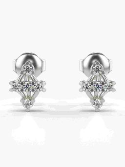Valanova - Sterling Silver Plated with White Gold and Certified Lab Grown Diamond 0.22 Cts Earrings