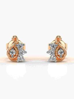 Valanova - Sterling Silver Plated with Rose Gold and Certified Lab Grown Diamond 0.18 Cts Earrings