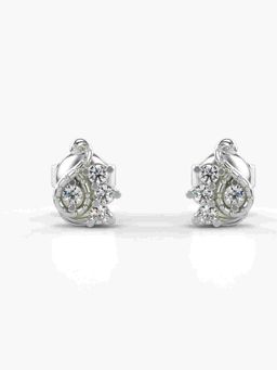 Valanova - Sterling Silver Plated with White Gold and Certified Lab Grown Diamond 0.18 Cts Earrings