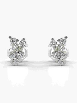 Valanova - Sterling Silver Plated with White Gold and Certified Lab Grown Diamond 0.22 Cts Earrings