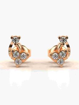 Valanova - Sterling Silver Plated with Rose Gold and Certified Lab Grown Diamond 0.18 Cts Earrings