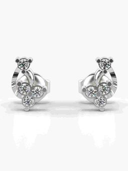 Valanova - Sterling Silver Plated with White Gold and Certified Lab Grown Diamond 0.18 Cts Earrings