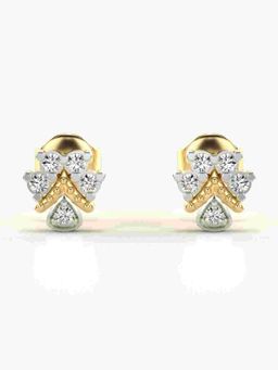 Valanova - Sterling Silver Plated with Yellow Gold and Certified Lab Grown Diamond 0.22 Cts Earrings