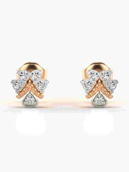 Valanova - Sterling Silver Plated with Rose Gold and Certified Lab Grown Diamond 0.22 Cts Earrings