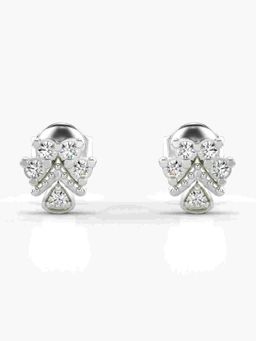 Valanova - Sterling Silver Plated with White Gold and Certified Lab Grown Diamond 0.22 Cts Earrings