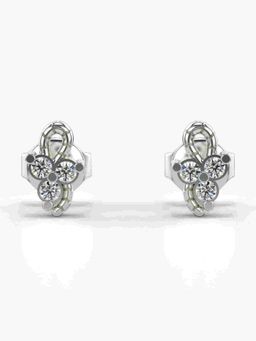 Valanova - Sterling Silver Plated with White Gold and Certified Lab Grown Diamond 0.13 Cts Earrings