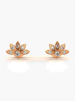 Valanova - Sterling Silver Plated with Rose Gold and Certified Lab Grown Diamond 0.19 Cts Earrings