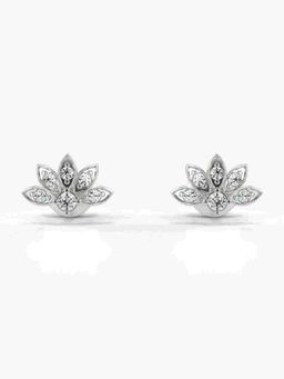 Valanova - Sterling Silver Plated with White Gold and Certified Lab Grown Diamond 0.19 Cts Earrings