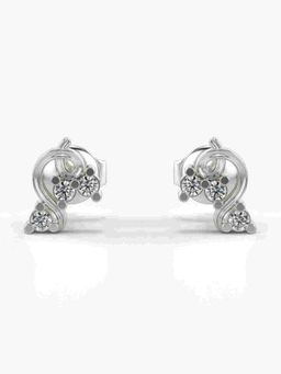 Valanova - Sterling Silver Plated with White Gold and Certified Lab Grown Diamond 0.13 Cts Earrings